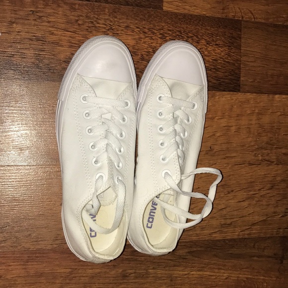 All White Low Top Converse - Picture 3 of 3